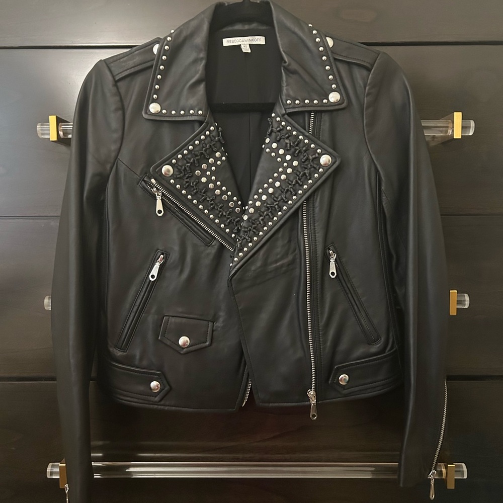 Rebecca Minkoff Black Studded Leather Jacket